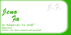 jeno fa business card